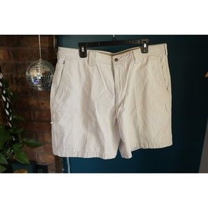 Columbia Men's Sz 38 100% Cotton 5 Pocket Belt Loops Cargo Shorts  Khaki
